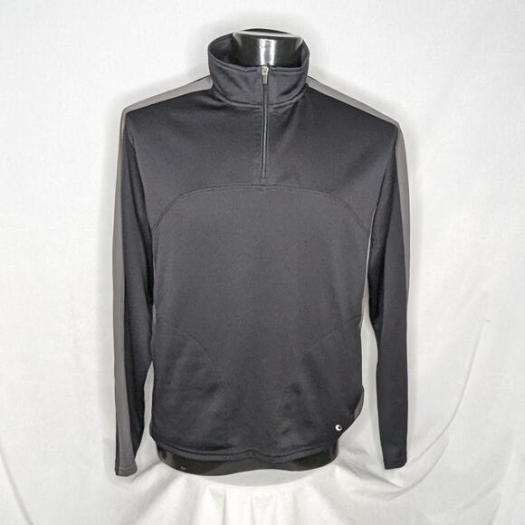 Men's Tek Gear 1/4 Zip Pullover | Fleece Lined Sweater | Large | Black - Picture 1 of 4